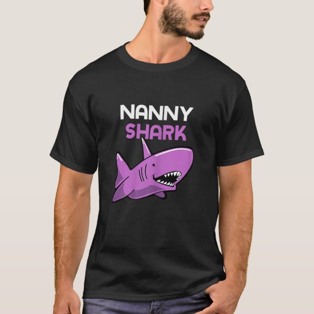 Nanny Shark Funny Family  T-Shirt (Front)