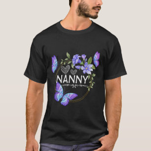 Nanny Shirt For Women With Butterflies Mother's Da
