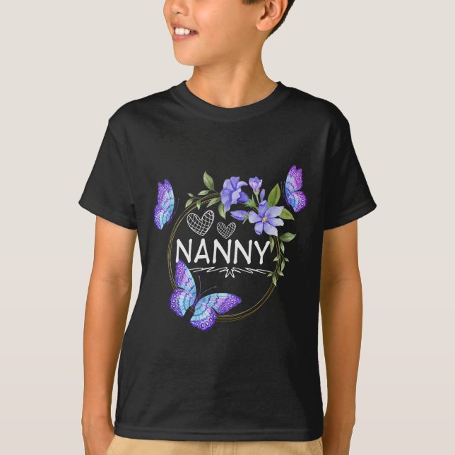 Nanny Shirt For Women With Butterflies Mother's Da (Front)