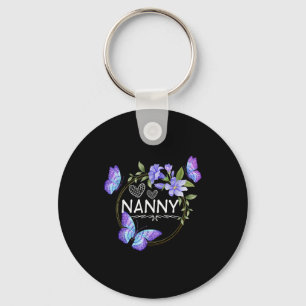Nanny Shirt For Women With Butterflies Mother's Da Key Ring
