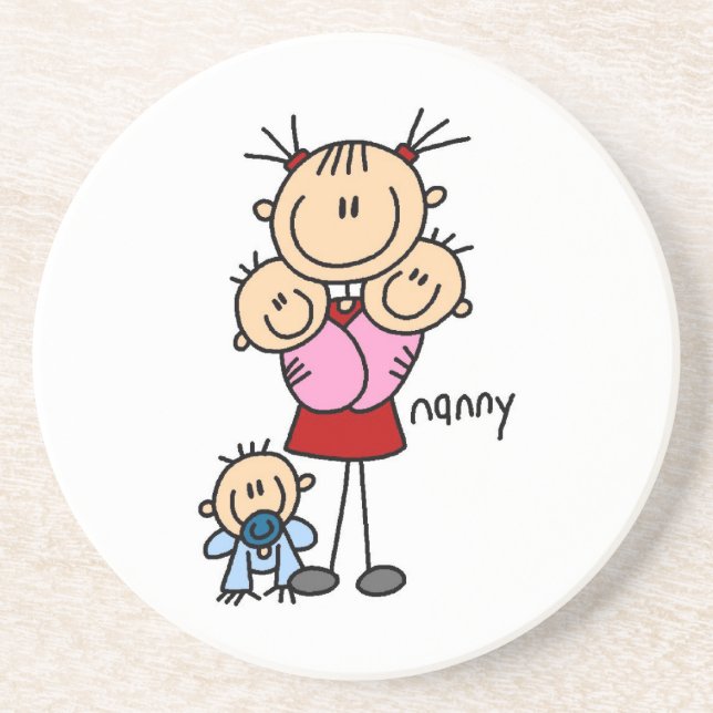 Nanny Stick Figure Coaster (Front)