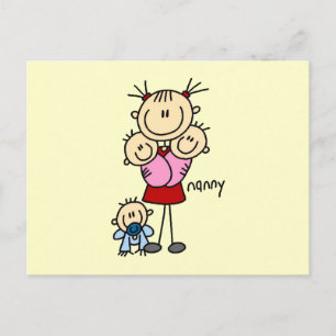 Nanny Stick Figure Postcard