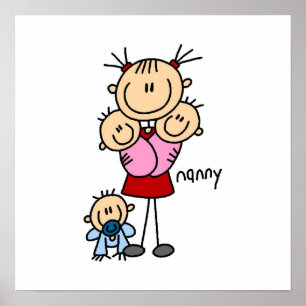 Nanny Stick Figure Poster
