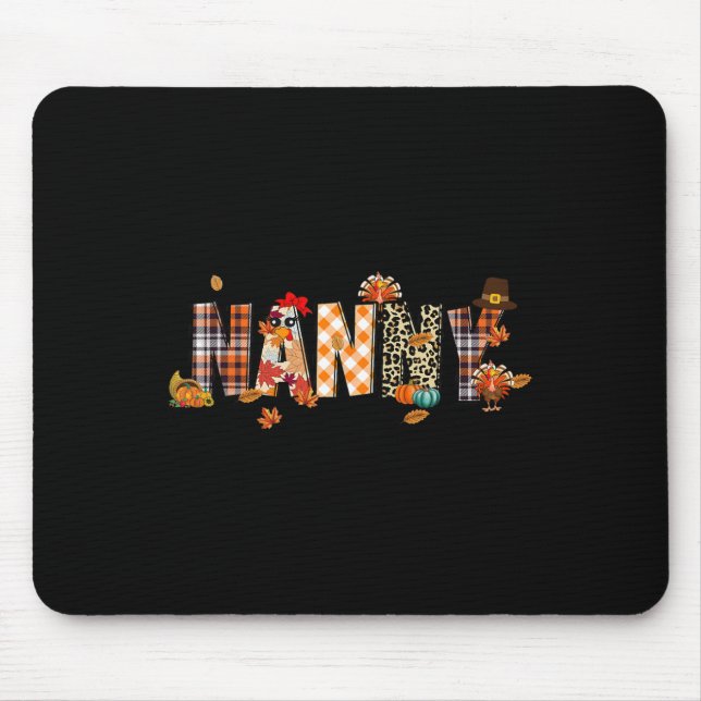 Nanny Turkey Retro Fall Autumn Leopard Thanksgivin Mouse Mat (Front)