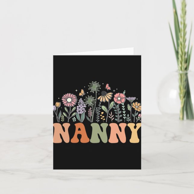 Nanny Wildflower Floral Birthday Baby Shower New N Card (Front)