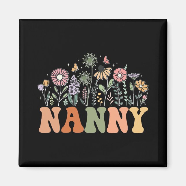 Nanny Wildflower Floral Birthday Baby Shower New N Magnet (Front)