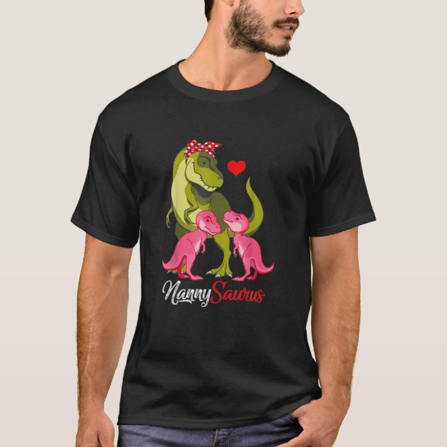 Nannysaurus Nanny Saurus Dinosaur T-Shirt (Front)