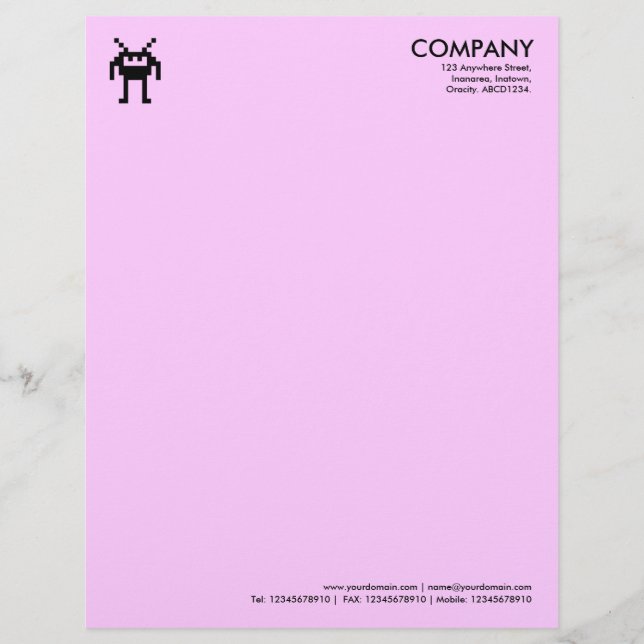 Nanobot Symbol - Pink FFCCFF Customized Letterhead (Front)