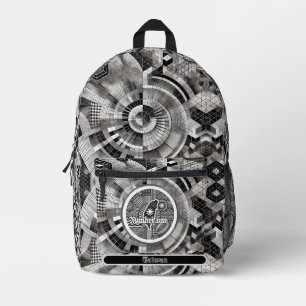 Nanometer Chip Plaid Geometric Taiwan Monogram Printed Backpack