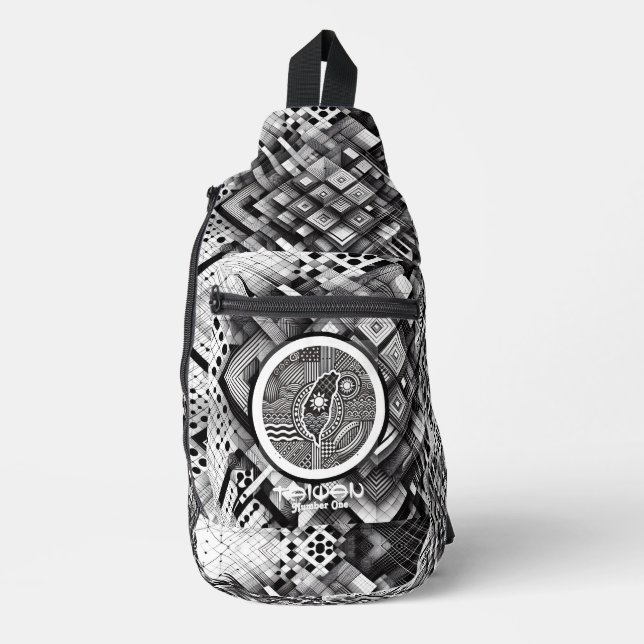 Nanometer Plaid Geometric Country Taiwan Monogram Sling Bag (Front)