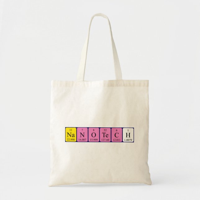 Nanotech periodic table name tote bag (Front)