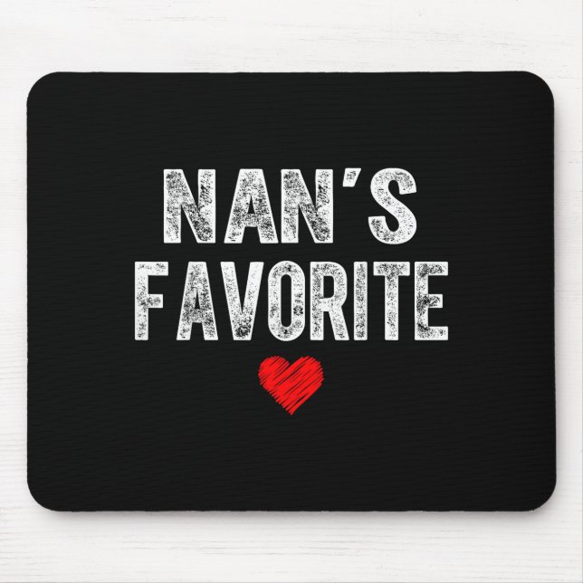 Nan's favourite heart graphic for mothers day mouse mat (Front)