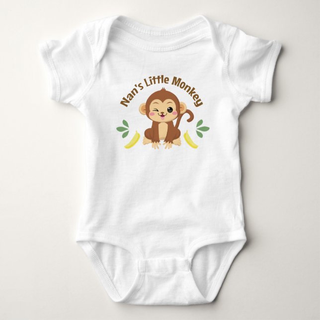 Nan's Little Monkey Baby Bodysuit (Front)