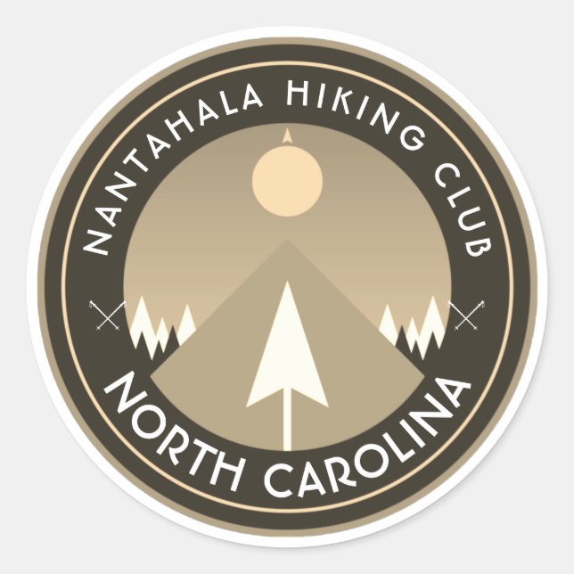 nantahala hiking club north carolina mountain  classic round sticker (Front)