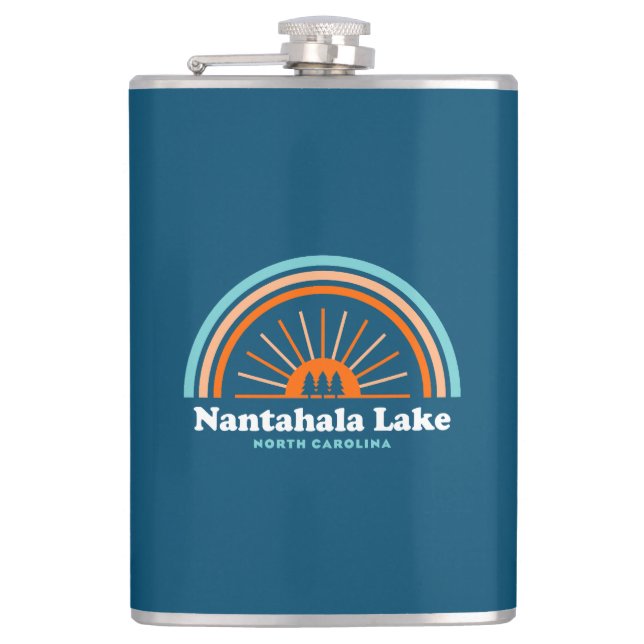 Nantahala Lake North Carolina Rainbow Hip Flask (Front)