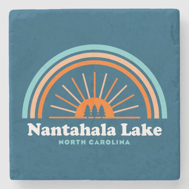 Nantahala Lake North Carolina Rainbow Stone Coaster (Front)