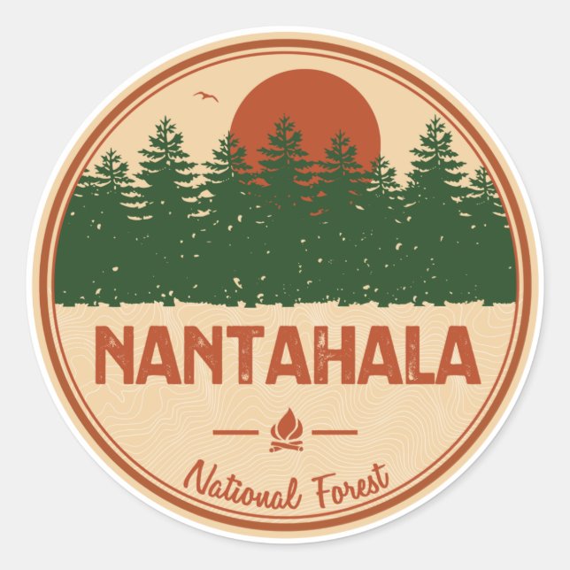 Nantahala National Forest Classic Round Sticker (Front)