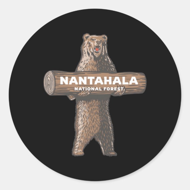 Nantahala National Forest North Carolina Nc Growli Classic Round Sticker (Front)