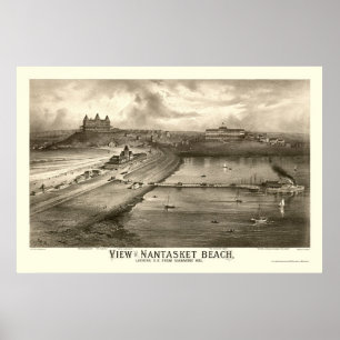 Nantasket Beach, MA Panoramic Map - 1879 Poster