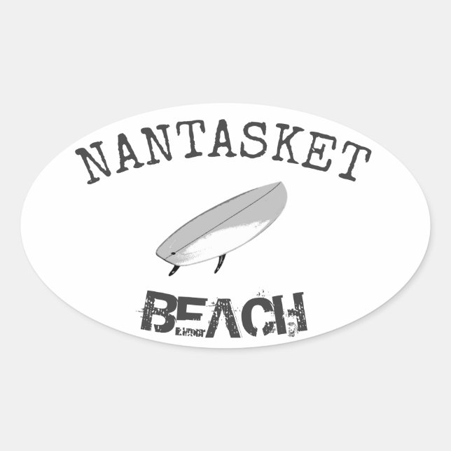 Nantasket beach surfer oval sticker (Front)