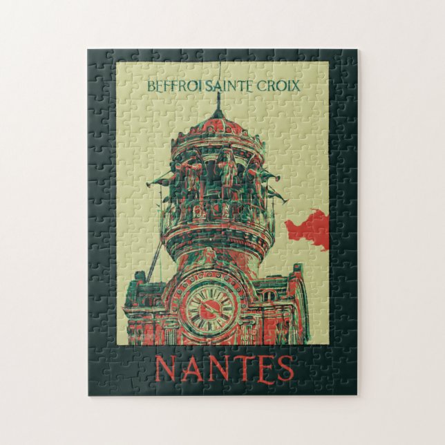 Nantes France, belfry of Sainte Croix Jigsaw Puzzle (Vertical)
