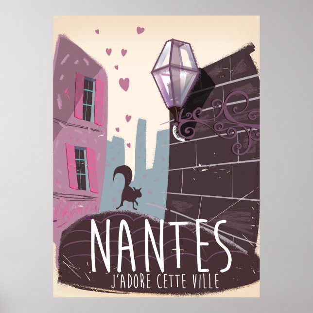 Nantes France city travel poster (Front)