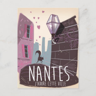 Nantes France city travel poster Postcard