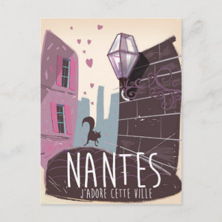 Nantes France city travel poster Postcard