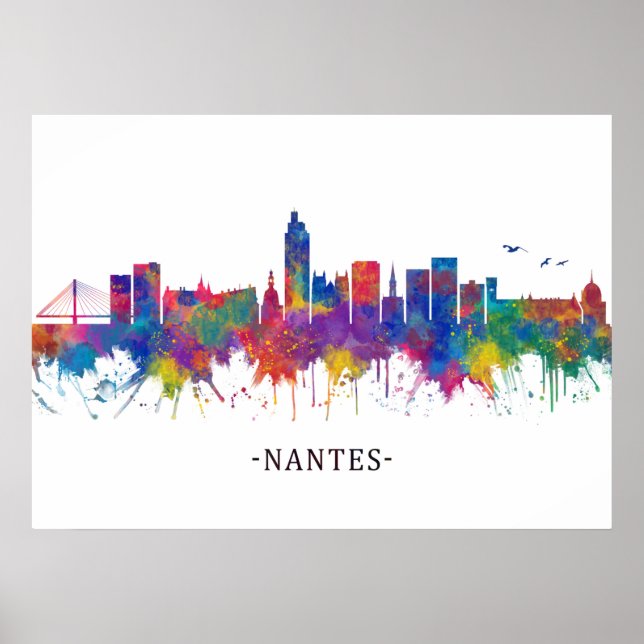 Nantes France Skyline Poster (Front)
