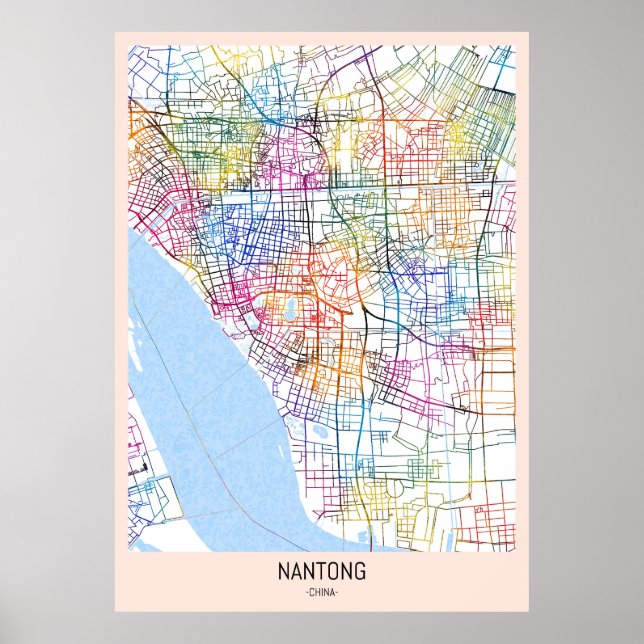 Nantong China City Map Poster (Front)