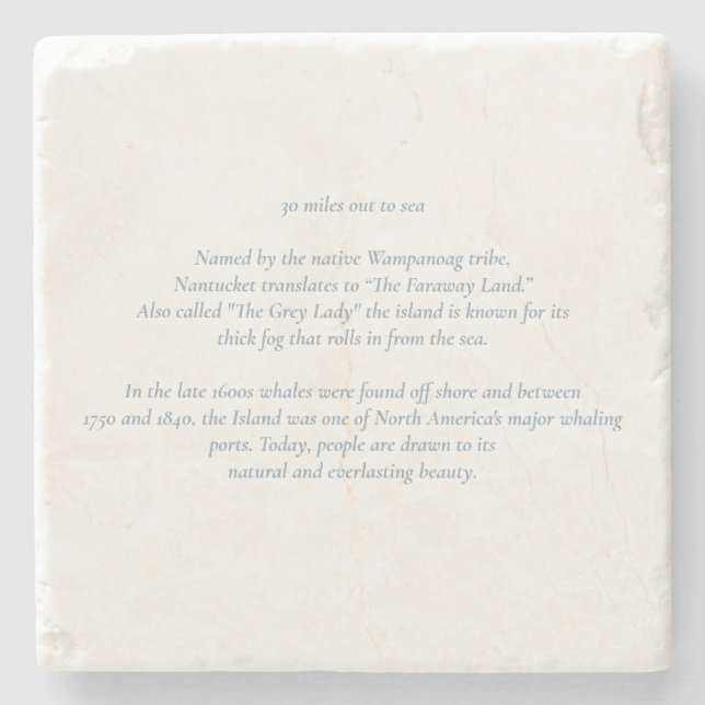 Nantucket 30 Miles Out to Sea Coaster (Front)