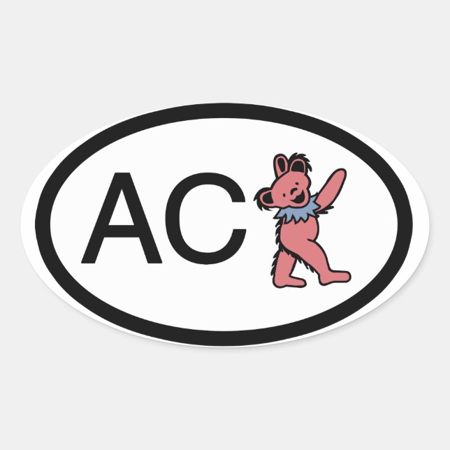 Nantucket ACK Dancing Bear Oval Sticker (Front)