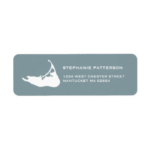 Nantucket Address Labels Map of Nantucket in Blue