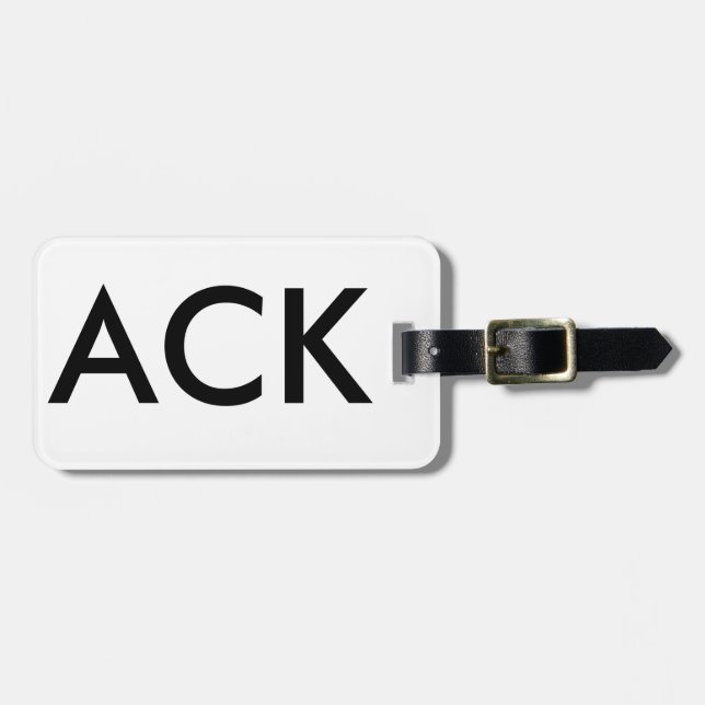 Nantucket Airport Code Luggage Tag - ACK (Front Horizontal)