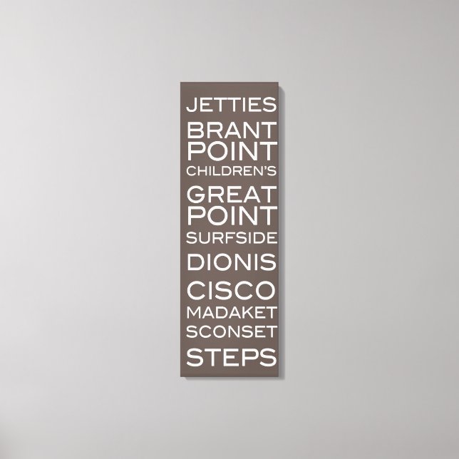 Nantucket Beaches Slate Brown & White Wall Decor (Front)