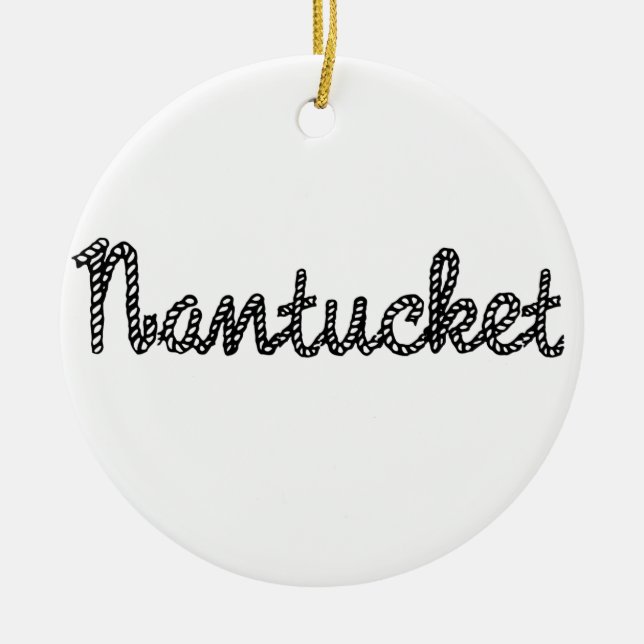 Nantucket Black Ceramic Tree Decoration (Front)