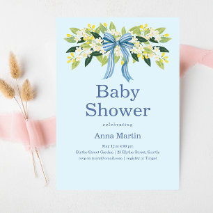 Nantucket Blue Bow Invitation