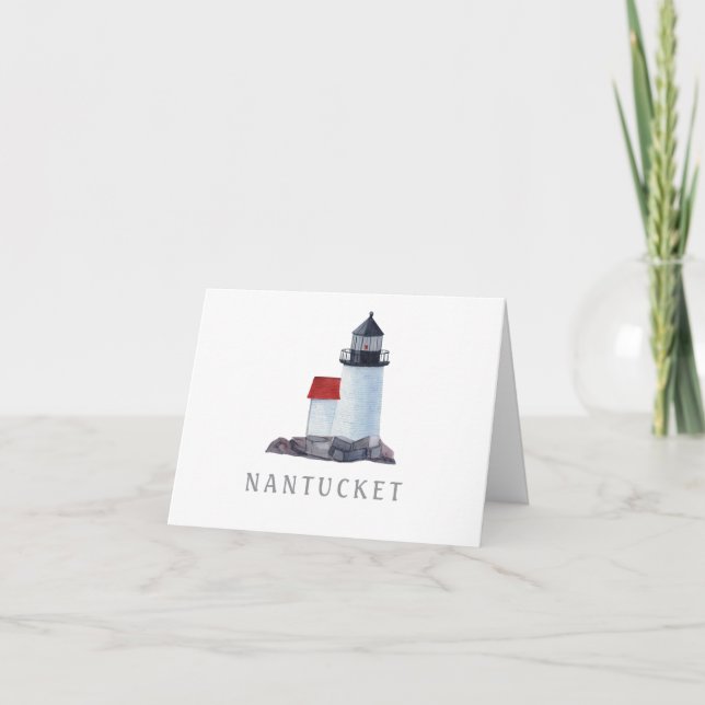 Nantucket Brant Pt Lighthouse Blank Note Card (Front)