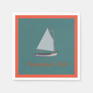 Nantucket Cat Boat. Sailboat Cocktail Napkins. Napkin