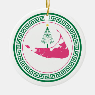 Nantucket Christmas Stroll Ornament w Tree