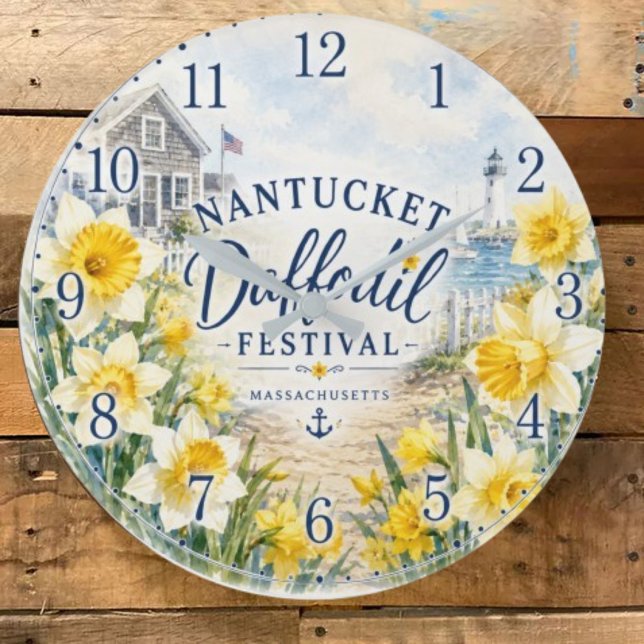 Nantucket Daffodil Festival Massachusetts Large Clock (Creator Uploaded)