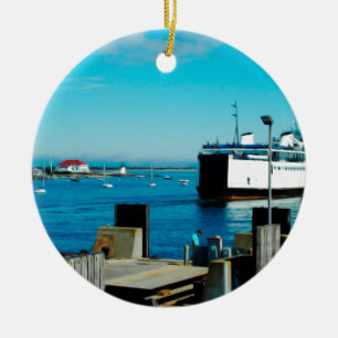 Nantucket Ferry Ceramic Tree Decoration