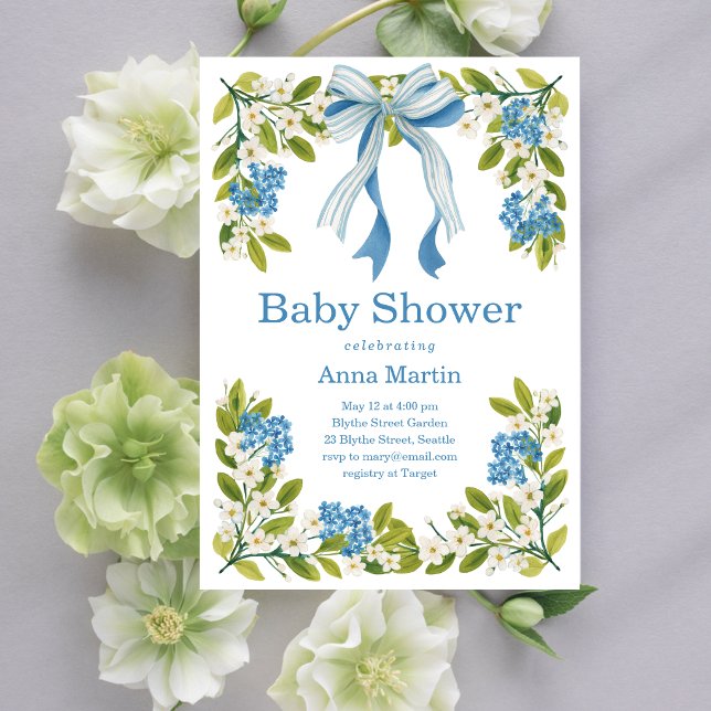 Nantucket Florals Baby Shower Invitation (Creator Uploaded)