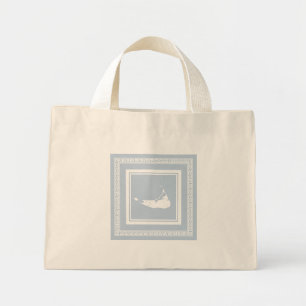 Nantucket Greek Key Tote Blue and White