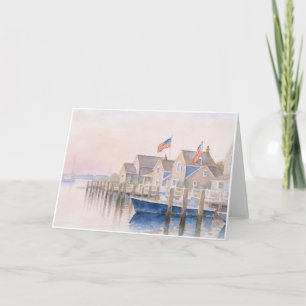 Nantucket Harbour Blank Folded Note Card