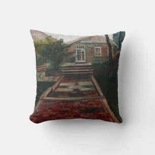 Nantucket Harbour House Village Painting Pillow