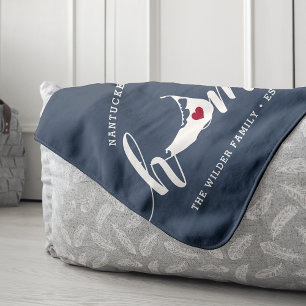 Nantucket Home Town Personalised  Sherpa Blanket