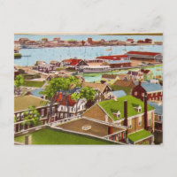 Nantucket IHarbor MA Vintage Postcard