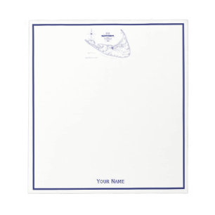 Nantucket Island MA Vintage Map Navy Blue Notepad