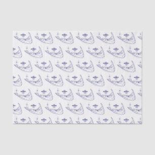 Nantucket Island MA Vintage Map Navy Blue Tissue Paper